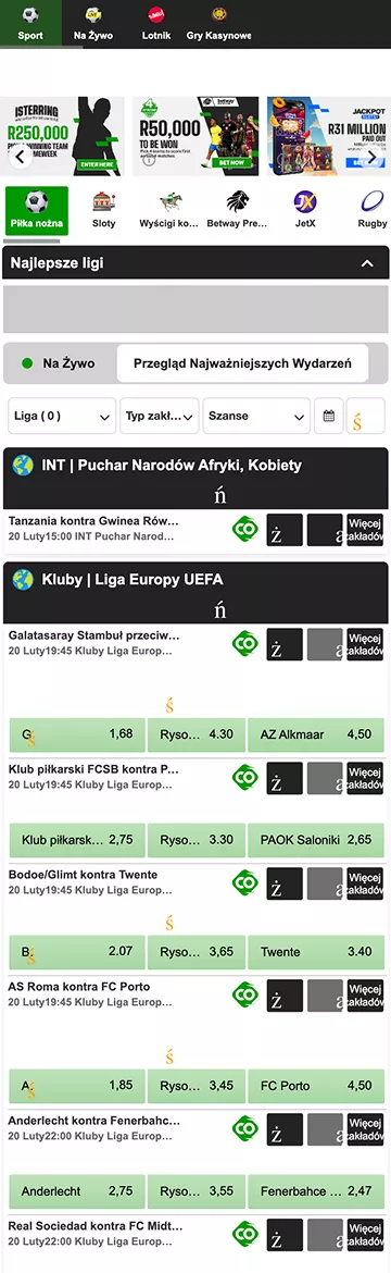 Szybki dostęp do kasyna Betway za pośrednictwem przeglądarki mobilnej